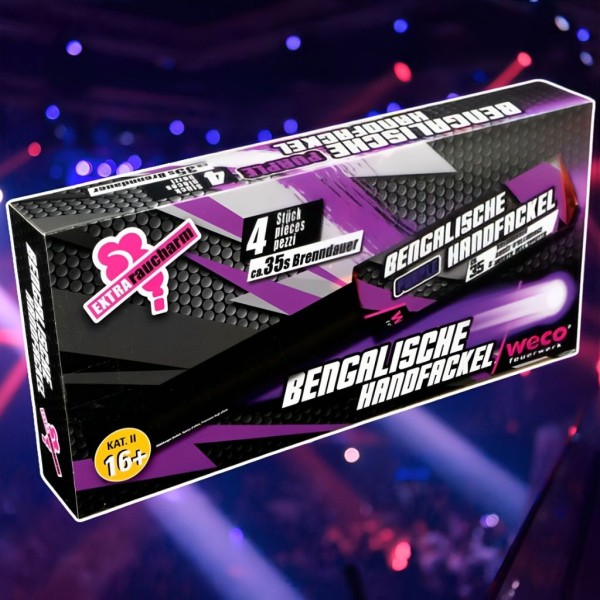 Handfackel Violett (4er Set)