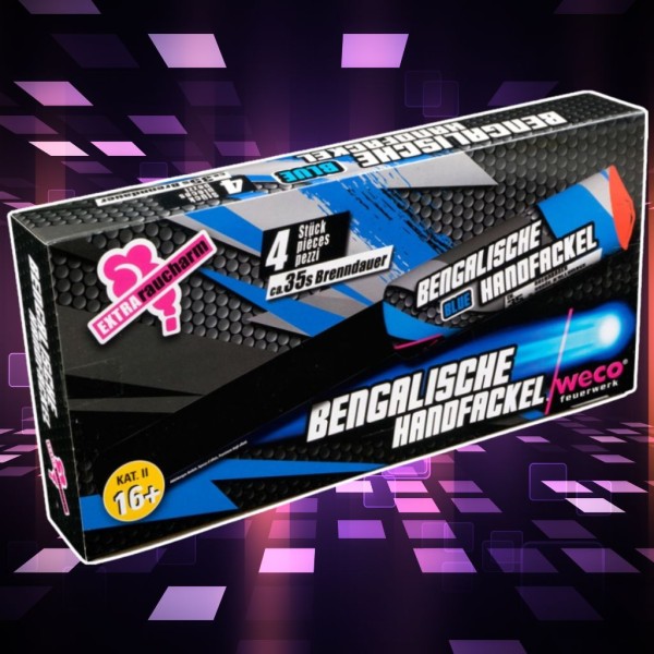 Handfackel Blau (4er Set)