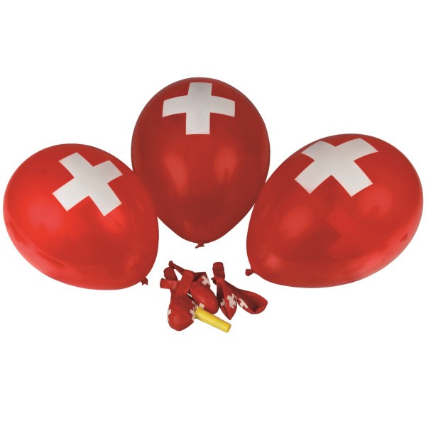 Ballone mit Schweizerkreuz