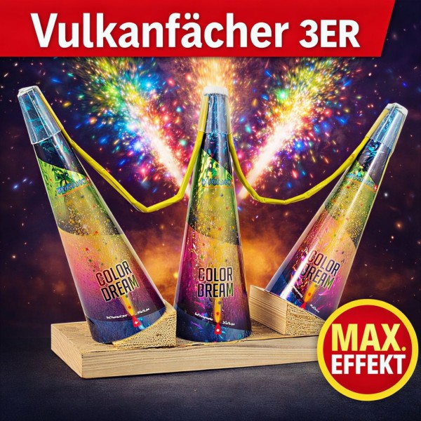 Vulkanfächer 3er Color Dream von Bugano