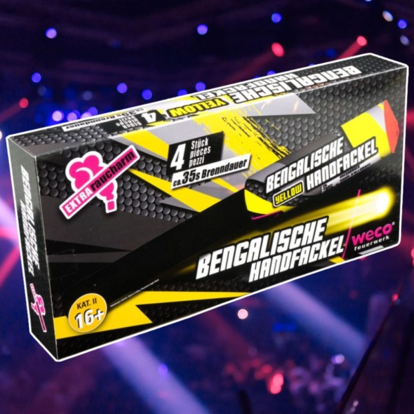 Handfackel Gelb (4er Set)